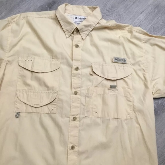 Columbia PFG Mens M Yellow Vented Long sleeve - Picture 1 of 9